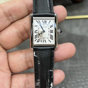 AF Cartier New Tank Collection / 33.5mm x 25.5mm Quick-Release Strap / Powered by Swiss Ronda Quartz Movement